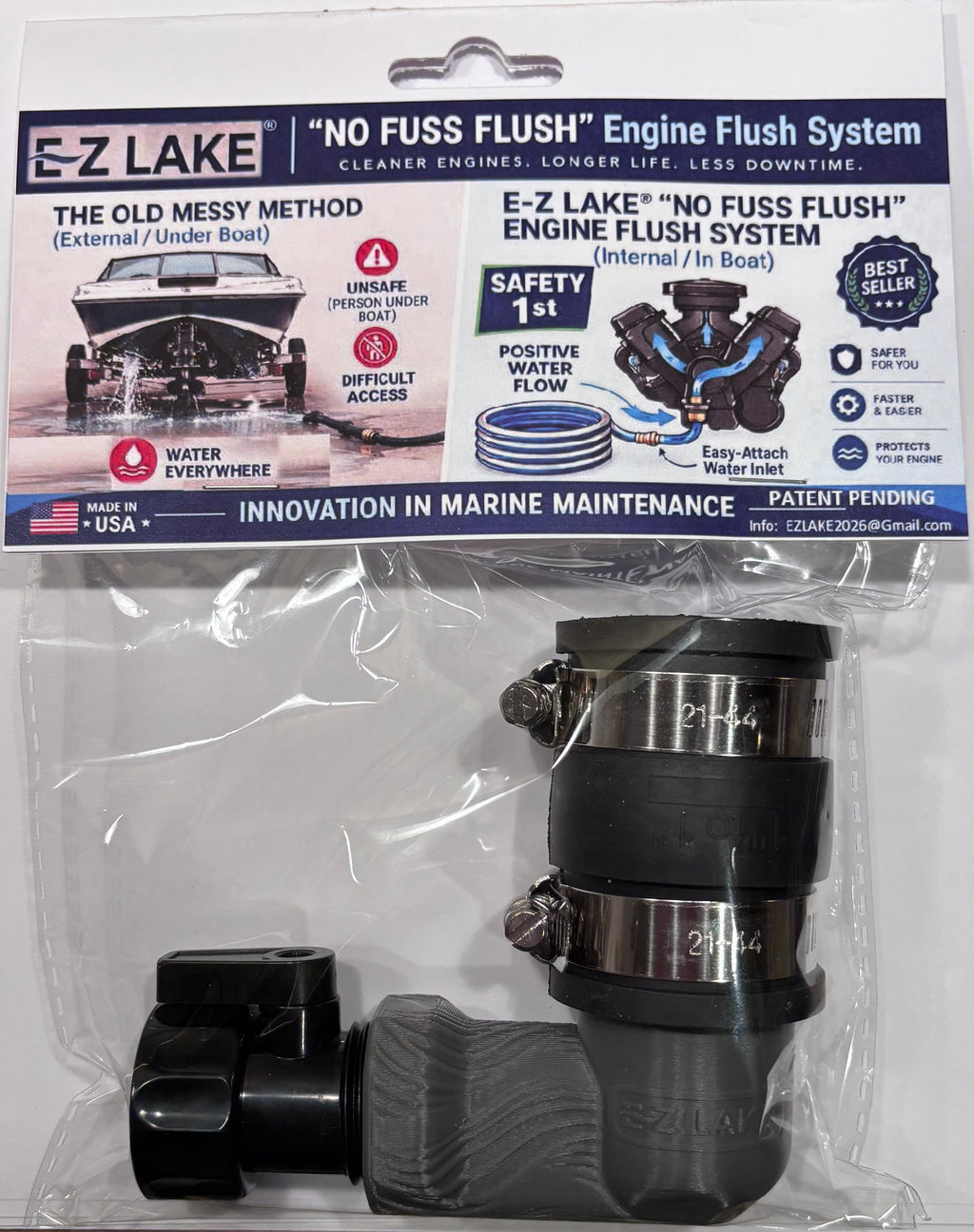 E-Z LAKE "No Fuss Flush" - The No-Fuss Way to Flush Your Inboard Marine Engine
